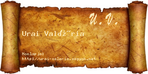 Urai Valéria névjegykártya